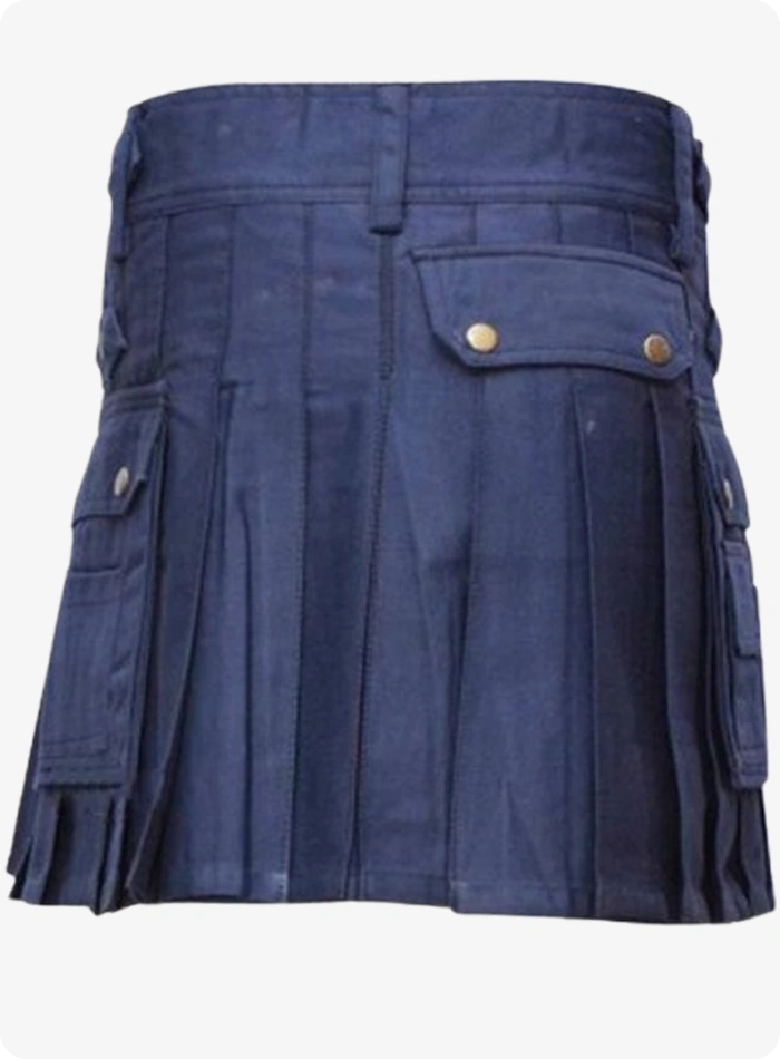 Kilt utilitaire bleu foncé femme sur mesure