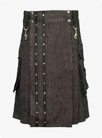 Dark Brown Denim Kilt