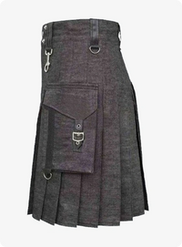 Dark Brown Denim Kilt