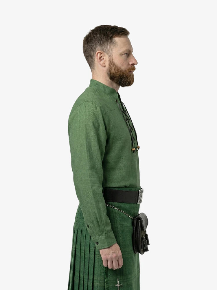 Chemise Jacobite Ghillie verte sur mesure