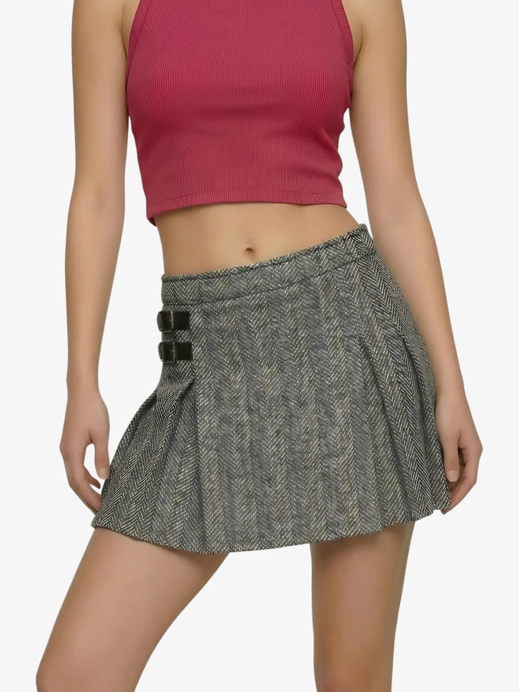 Kilt en Tweed Gris pour Femme