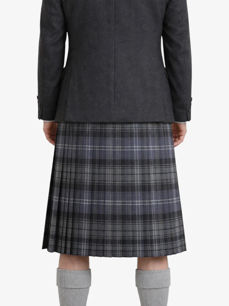 Hamilton Grey Tartan Kilt Model Back