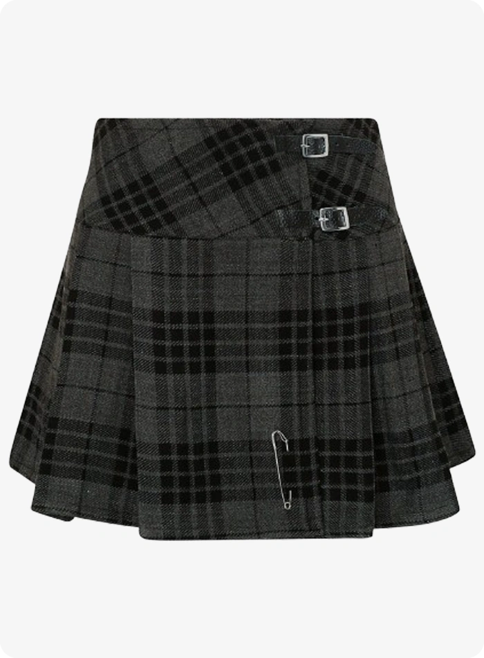 Jupe Tartan Hamilton Gris pour Femmes