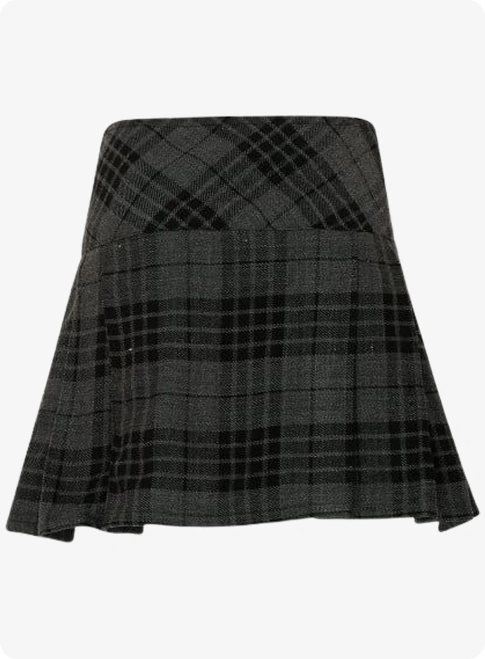 Jupe Tartan Hamilton Gris pour Femmes