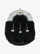 Handmade Black Rabbit Fur Sporran
