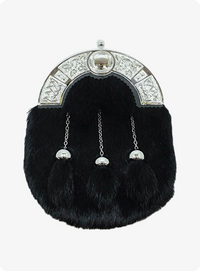 Handmade Black Rabbit Fur Sporran