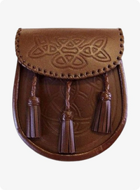 Handmade Brown Celtic Embossed Leather Sporran
