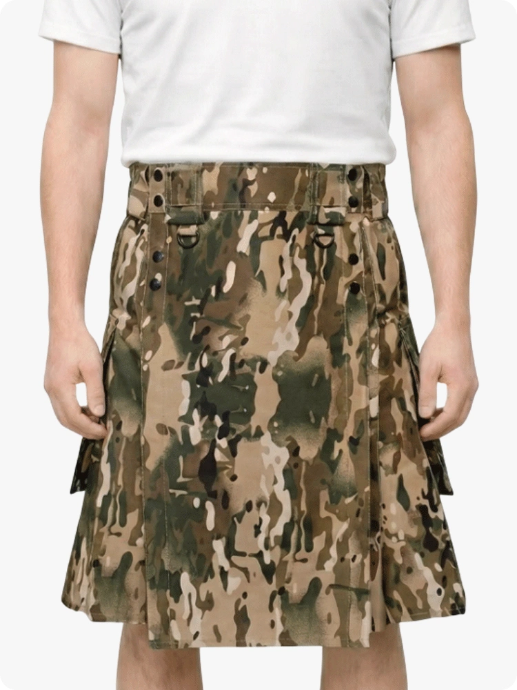 Kilt utilitaire tactique Multicam fait main