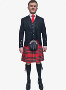 High Quality Black Argyle Kilt Outfit
