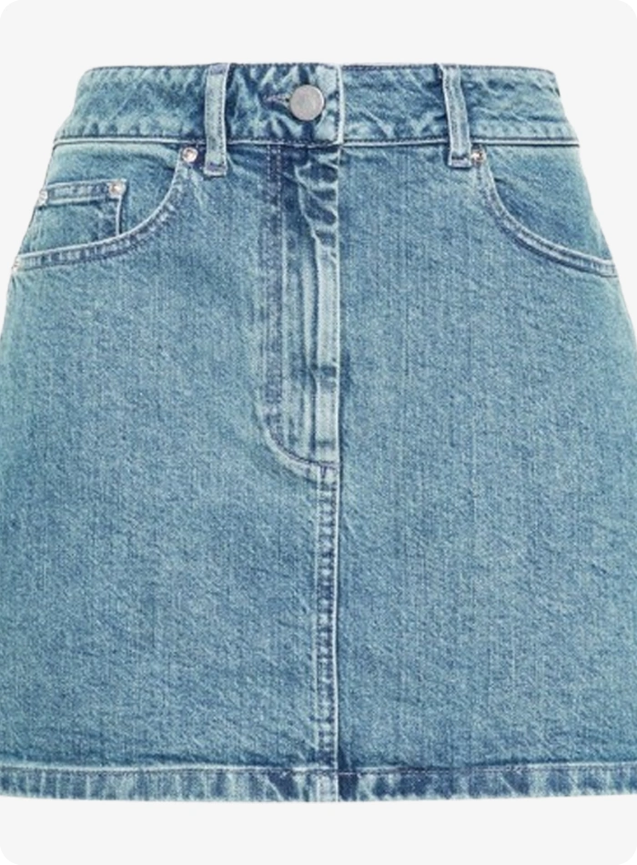 Jupe Denim Bleu Ciel Femme Haute Qualité