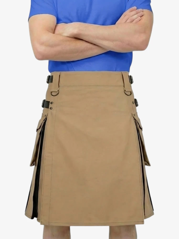 Jupe Écossaise Hybride de Travail Kaki