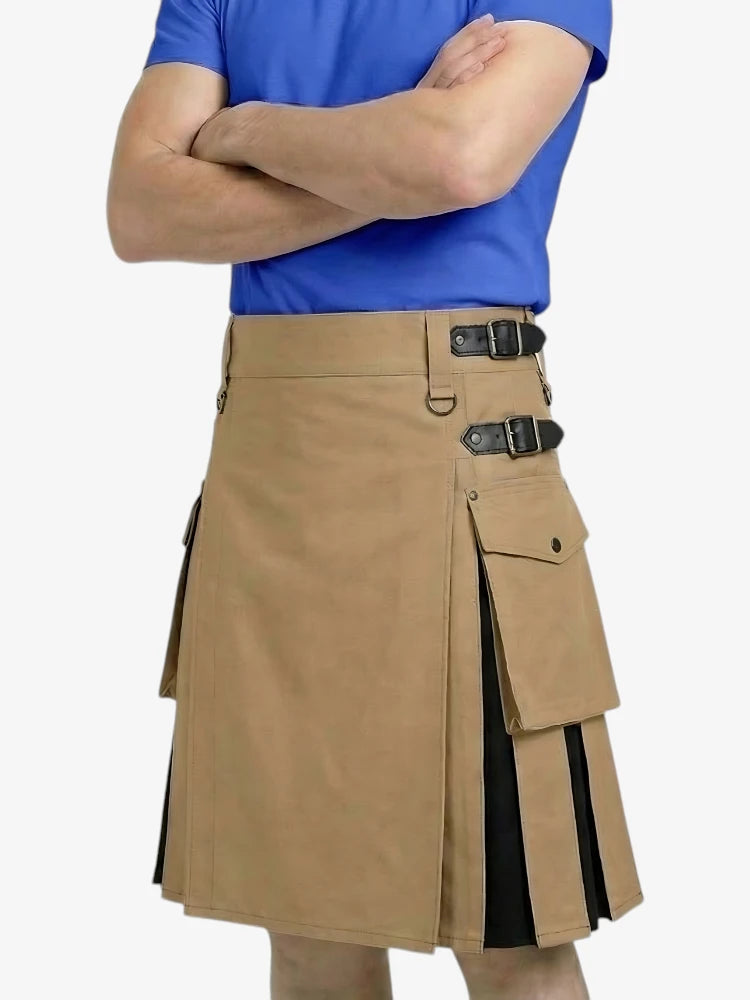 Jupe Écossaise Hybride de Travail Kaki