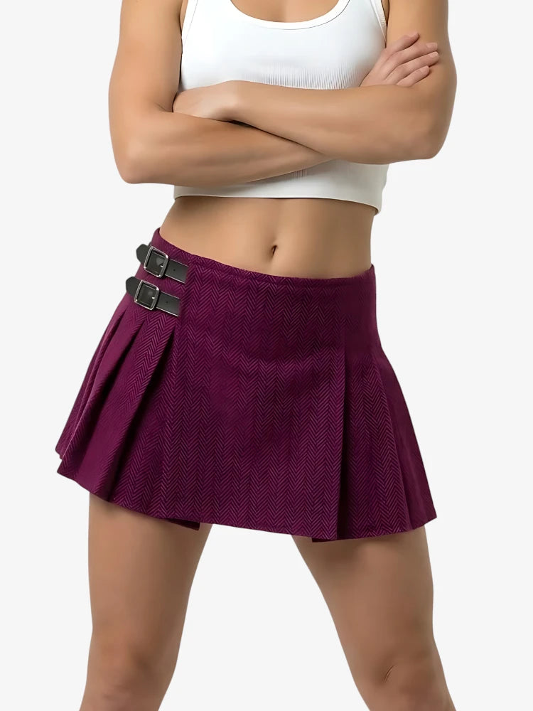 Kilt en Tweed Magenta pour Femme