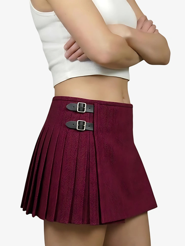 Kilt en Tweed Magenta pour Femme