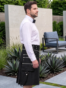 Kilt utilitaire gothique noir premium sur mesure