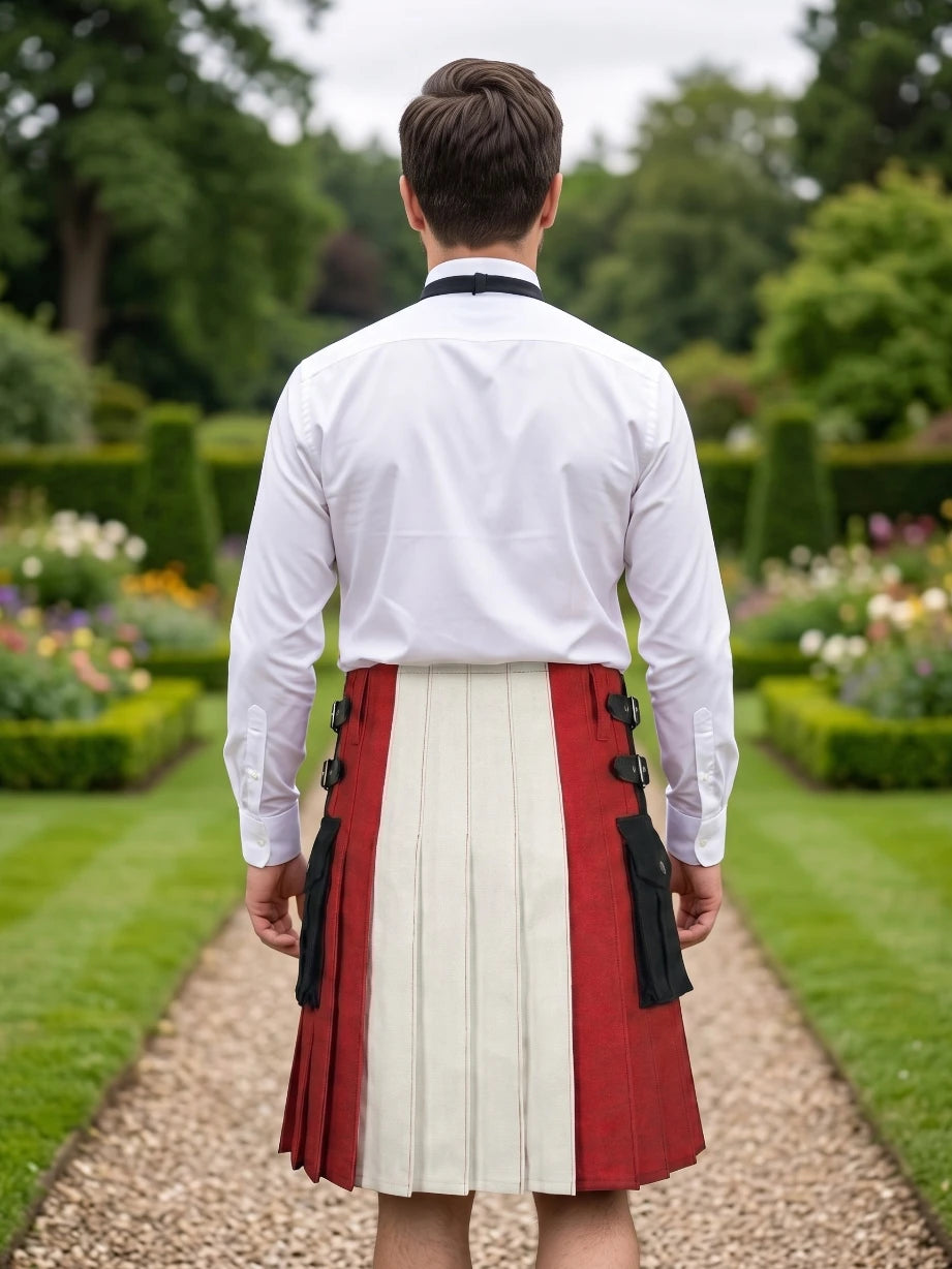 Kilt hybride utilitaire en coton à drapeau canadien sur mesure
