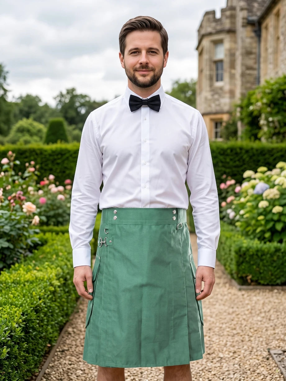 Kilt utilitaire vert sur mesure