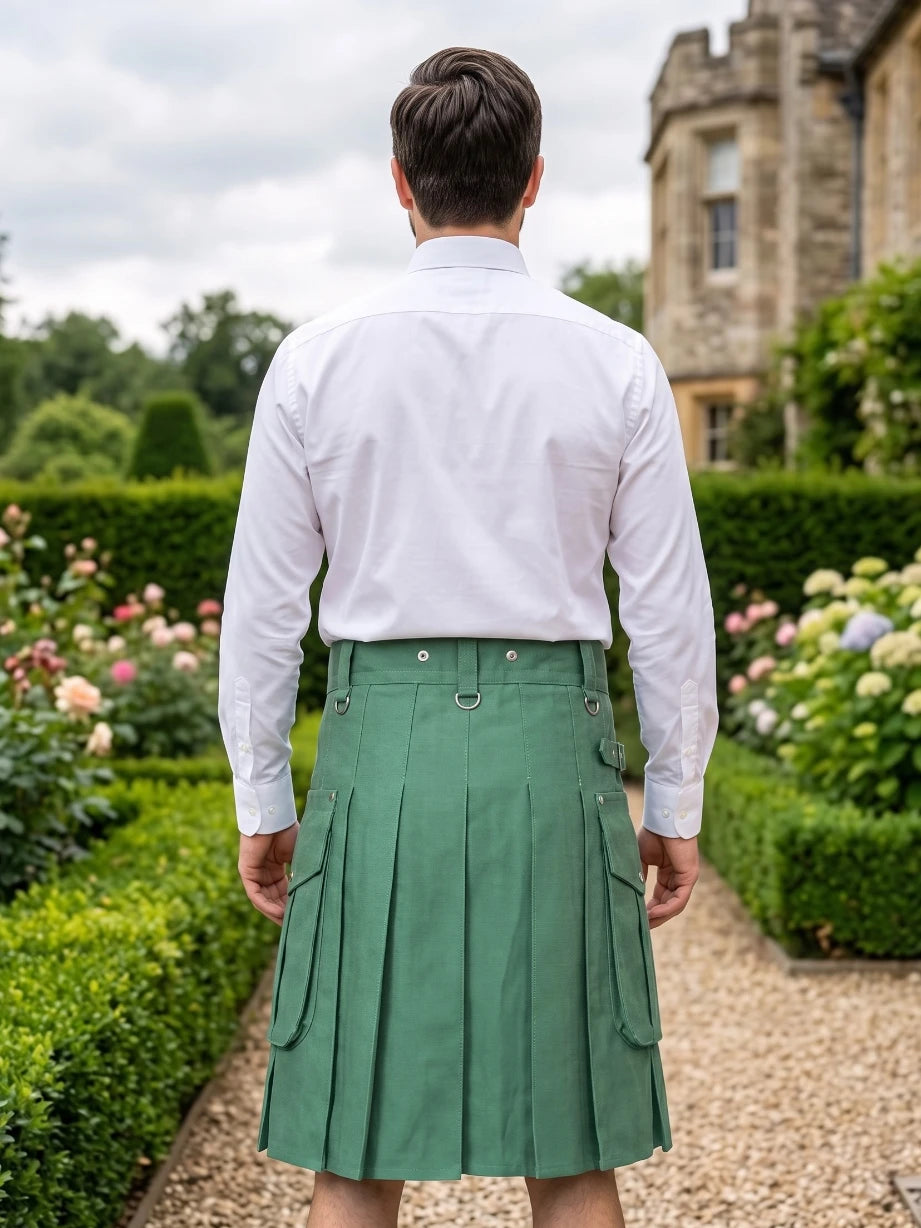 Kilt utilitaire vert sur mesure