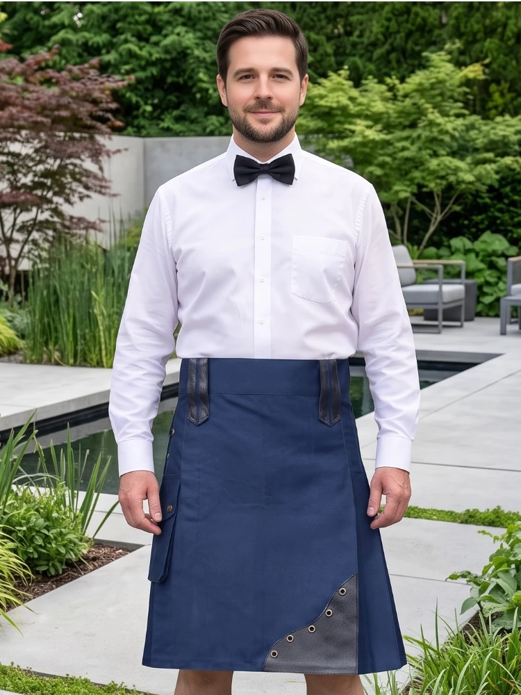 Kilt utilitaire bleu foncé sur mesure