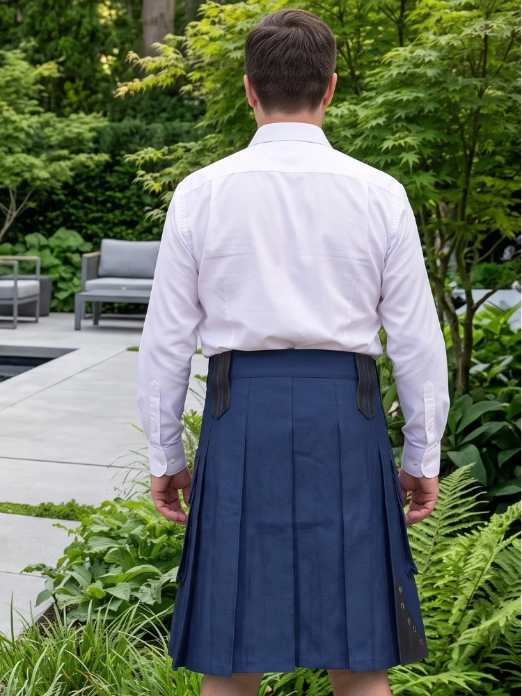 Kilt utilitaire bleu foncé sur mesure