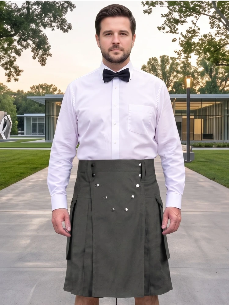 Kilt utilitaire gris foncé sur mesure