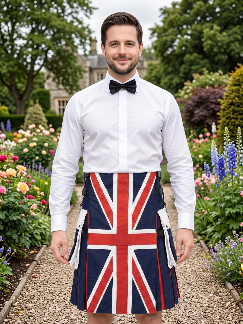 Kilt hybride utilitaire à drapeau UK sur mesure