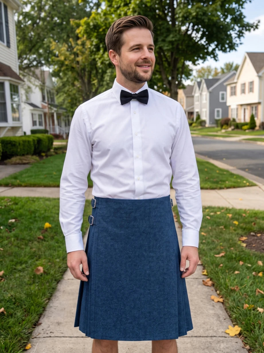 Navy Blue Wool Kilt