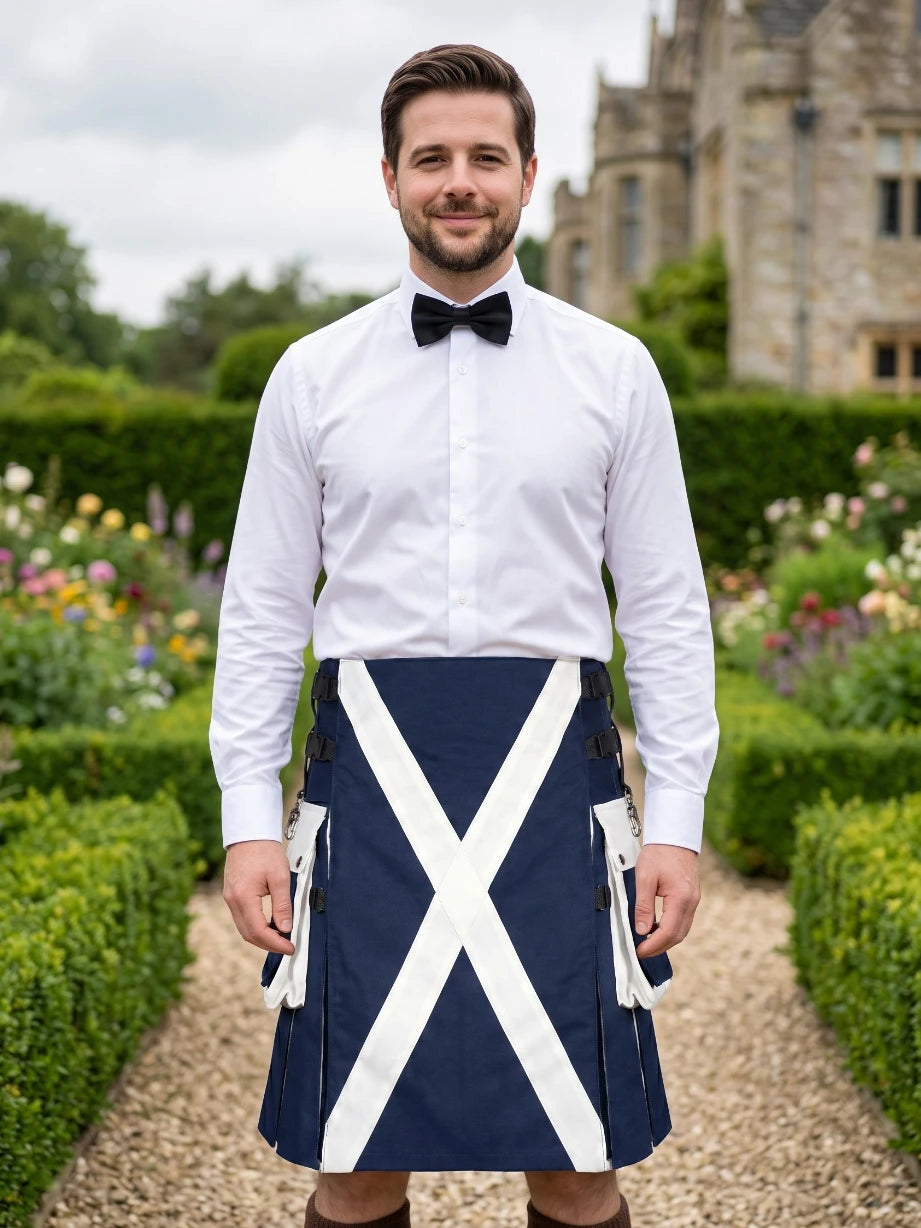 Kilt utilitaire traditionnel drapeau Écosse sur mesure