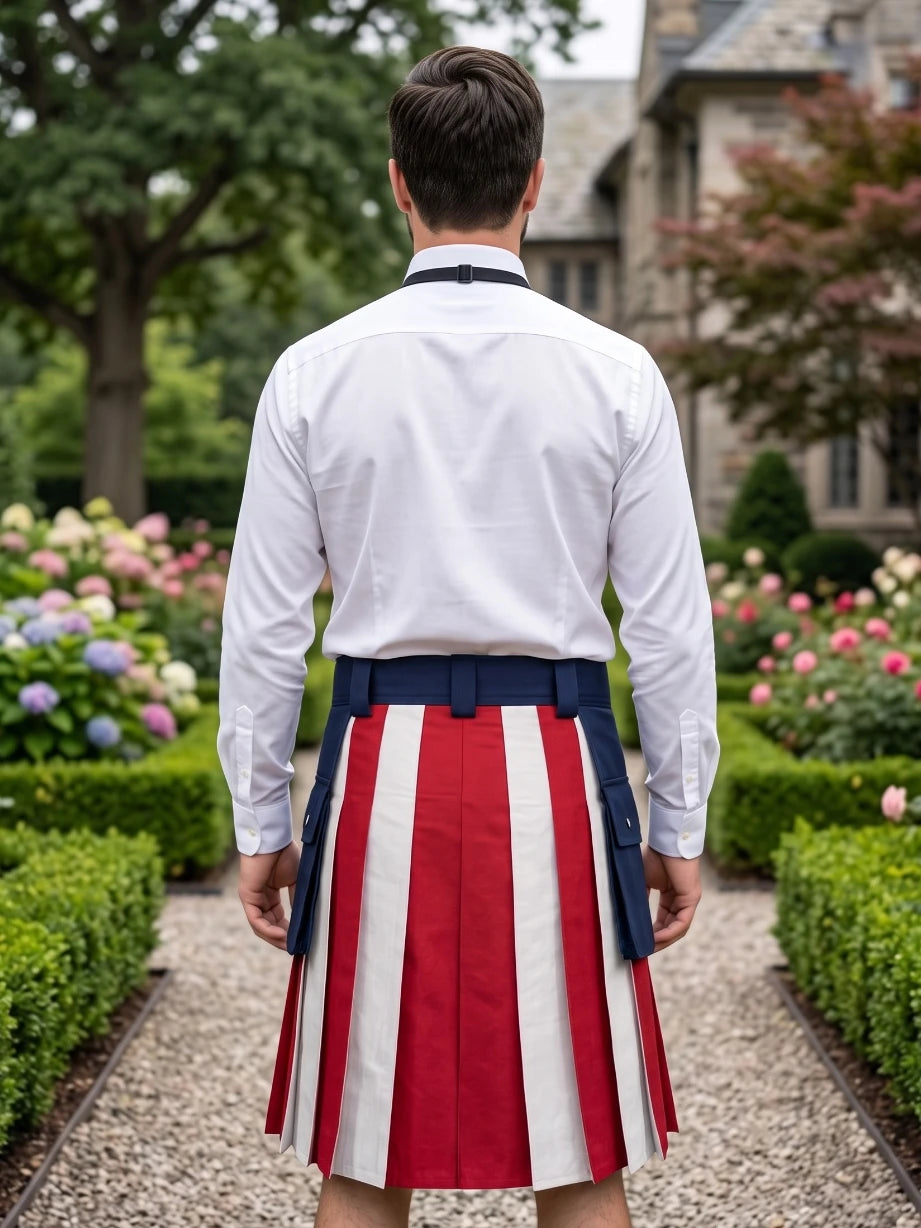 Kilt utilitaire unisexe drapeau US sur mesure