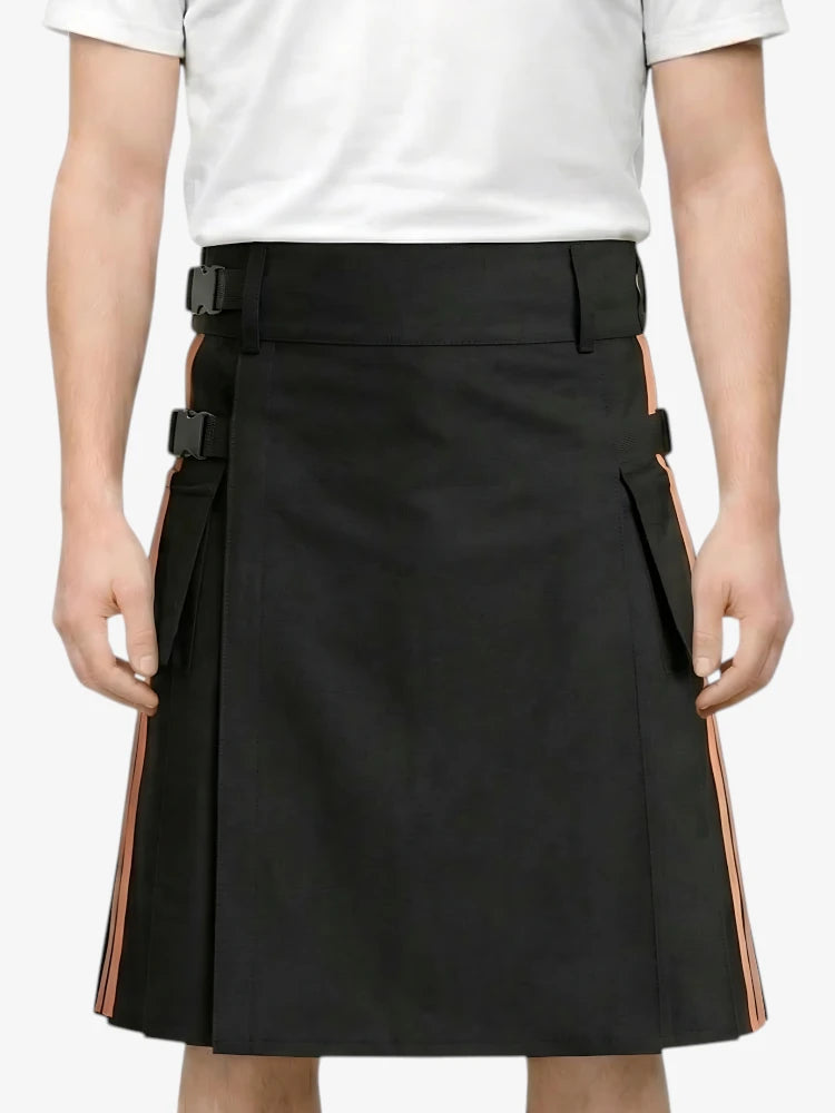 Kilt Utility Pompier Noir Moderne