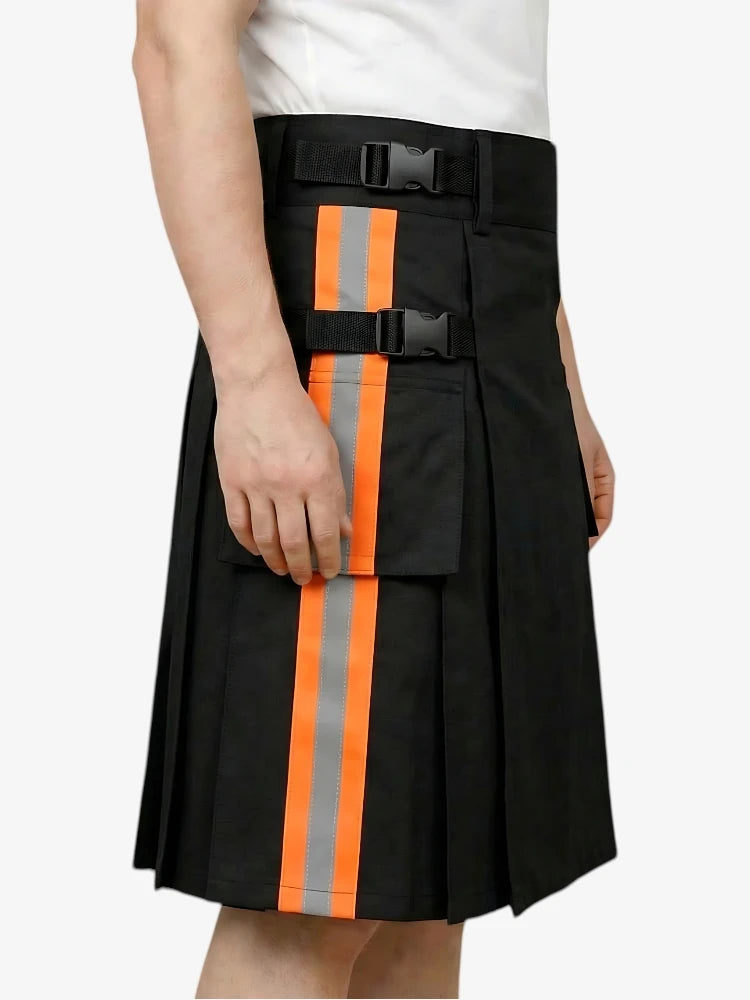 Kilt Utility Pompier Noir Moderne