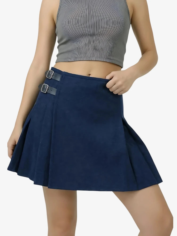 Kilt en Laine Bleu Marine pour Femme