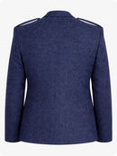 Blue jacket back view on a white background