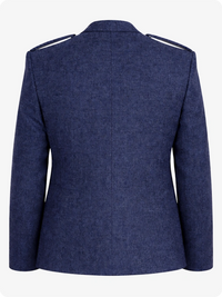 Blue jacket back view on a white background