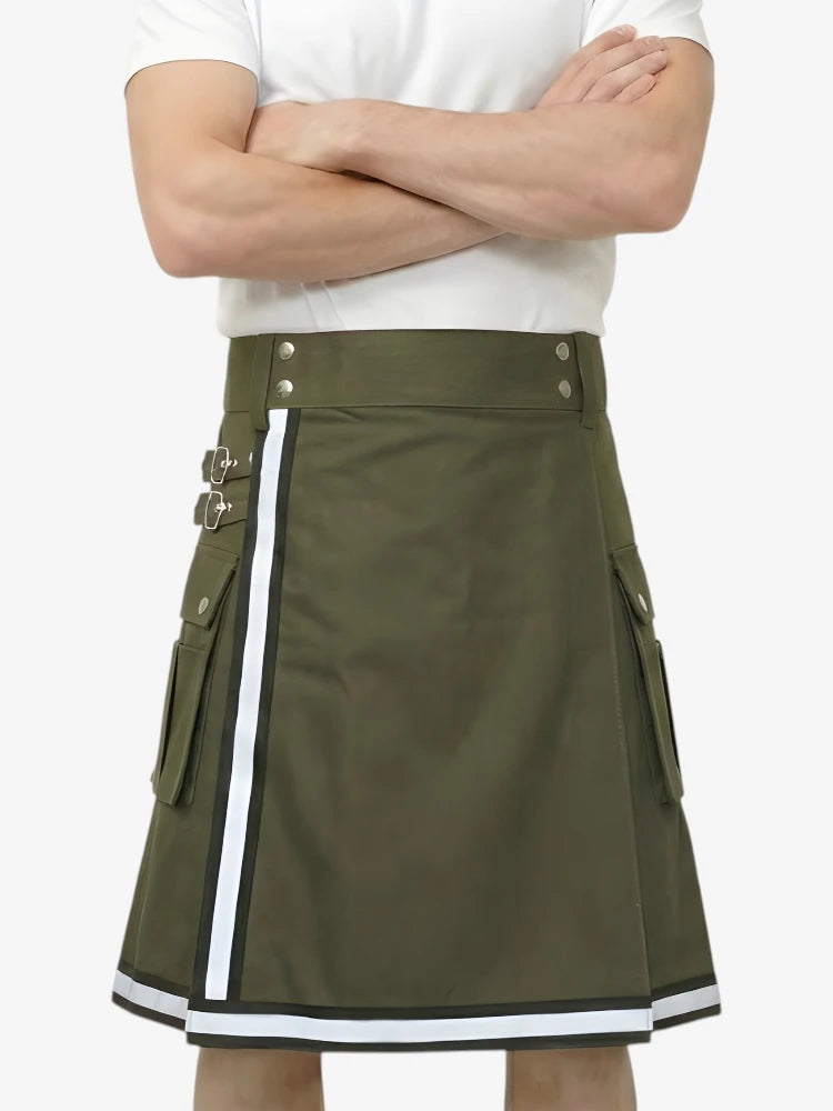 Kilt Utility Pompier Olive Réfléchissant