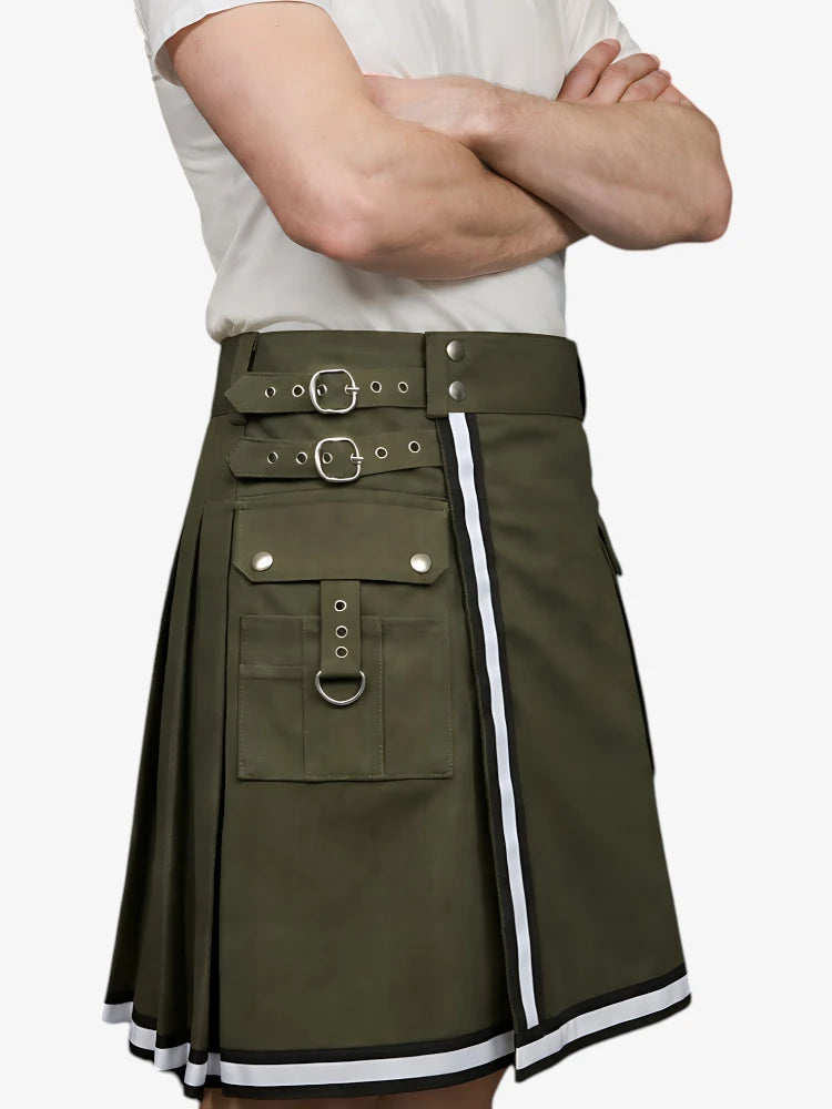 Kilt Utility Pompier Olive Réfléchissant