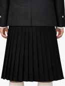 Plain Black Tartan Kilt Model Back