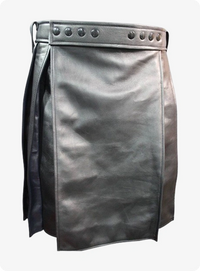 Pleated Black Leather Kilt