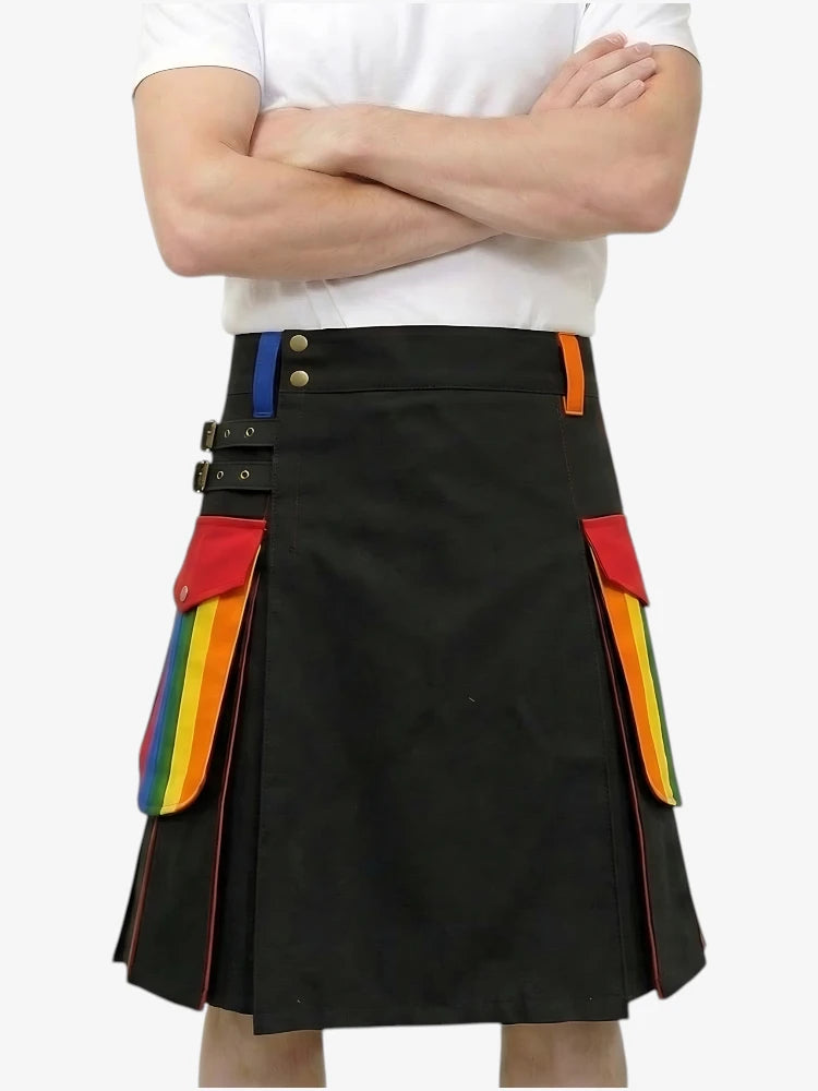 Jupe Pride Arc-en-ciel à Poches Cargo