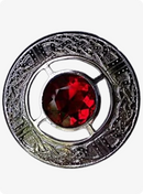 Red Stone Kilt Fly Plaid Brooch