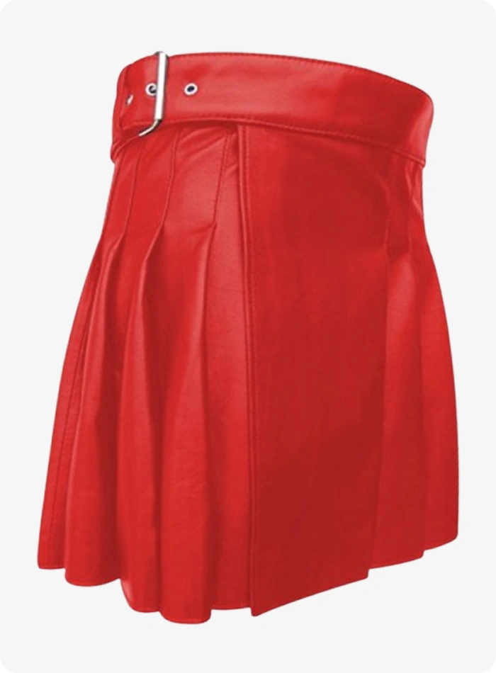 Kilt Cuir Rouge Femme