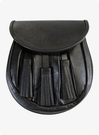 Rob Roy Black Leather Sporran