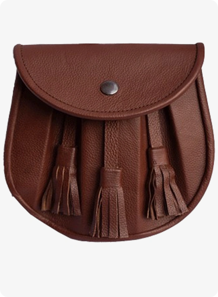 Handmade Rob Roy Brown Leather Sporran