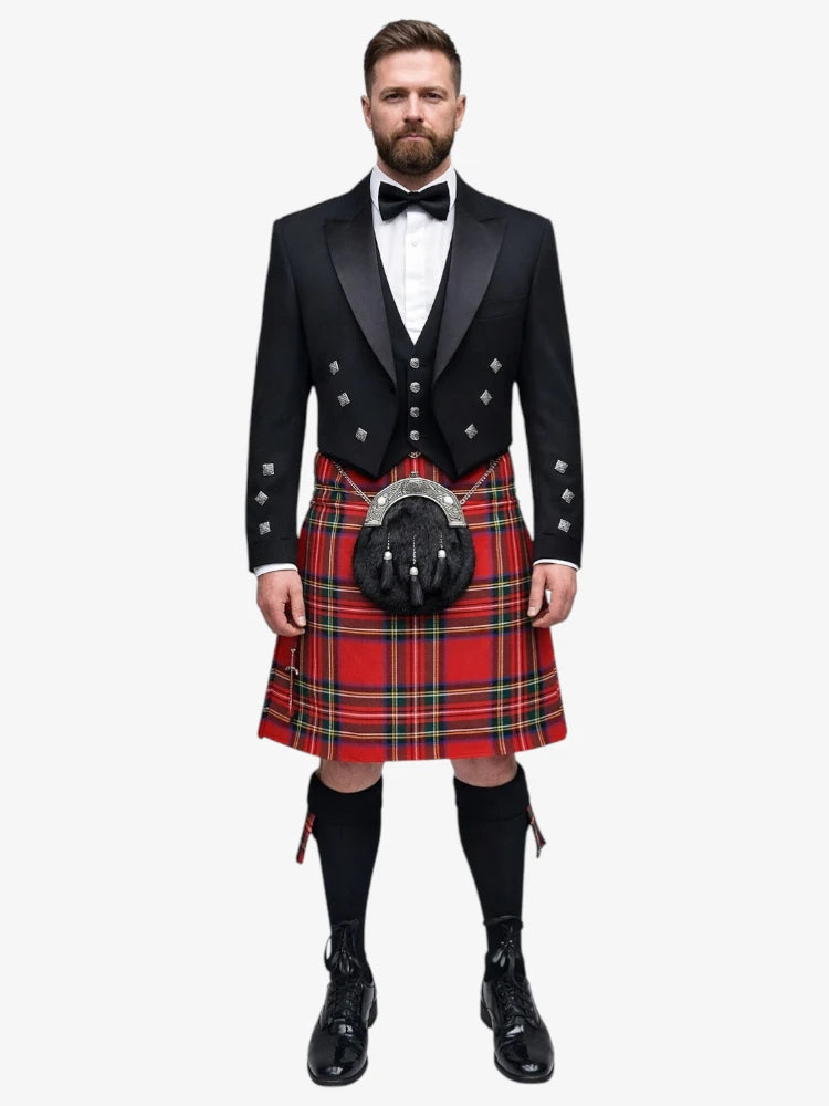 Tenue Kilt Prince Charlie en Tartan Royal Stewart