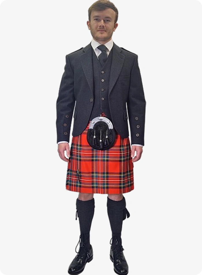 Tenue kilt de mariage Royal Stewart sur mesure