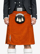 Saffron Tartan Kilt Model Front