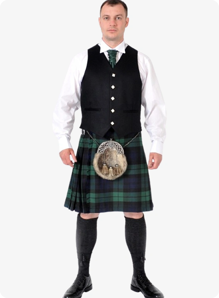 Tenue de kilt écossais Black Watch sur mesure