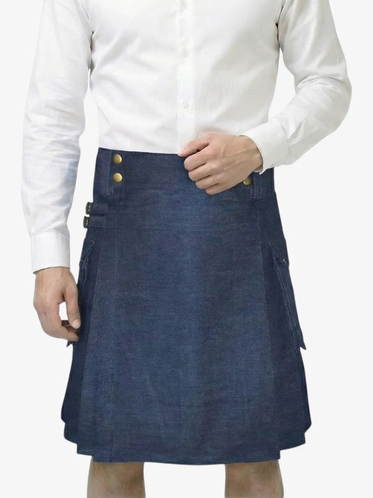 Jupe Écossaise Denim Bleu Écossais