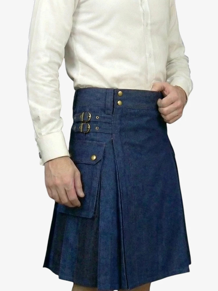 Jupe Écossaise Denim Bleu Écossais
