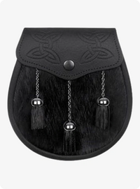 Semi Dress Black Sealskin Celtic Embossed Sporran